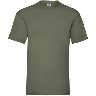5-pack maat m - olijf groene t-shirts met ronde hals 165 gr valueweig
