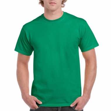 Set van 3x stuks voordelig groen t-shirts voor heren, maat: s (36/48)