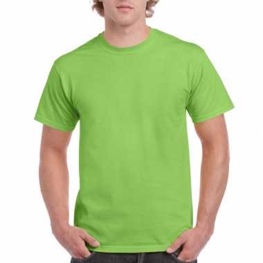 Set van 3x stuks voordelig lime groen t-shirts voor heren, maat: l (40/52)