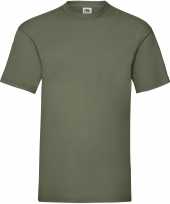 5 pack maat xl olijf groene t shirts met ronde hals 165 gr valueweight voor heren