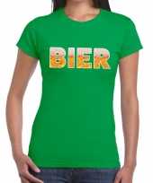 Bier fun t shirt groen voor dames