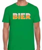 Bier fun t shirt groen voor heren