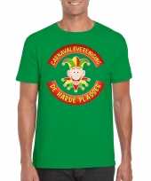 Fun t shirt limburgse carnavalsvereniging groen voor heren