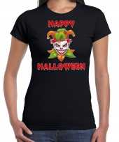 Halloween joker groen horror shirt zwart voor dames
