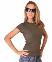 Kleding dames t shirt bella donkergroen