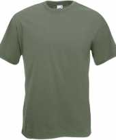 Set van 2x stuks basis heren t-shirt olijf groen met ronde hals maat xl 42 54