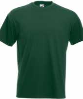 Set van 3x stuks basis heren t shirt donker groen met ronde hals maat s 36 48
